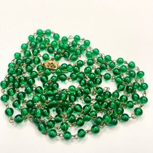 vintage art deco Elegant Green Beaded Necklace
